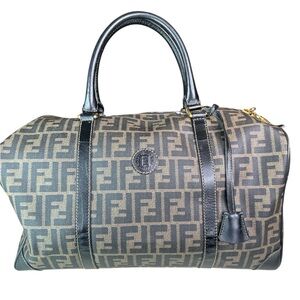 Fendi Zucca print black and Brown duffel Bag